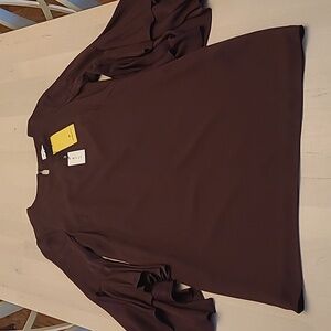 NWT MILLY Burgandy Bell Sleeved 92% Silk Fully Lined Dress